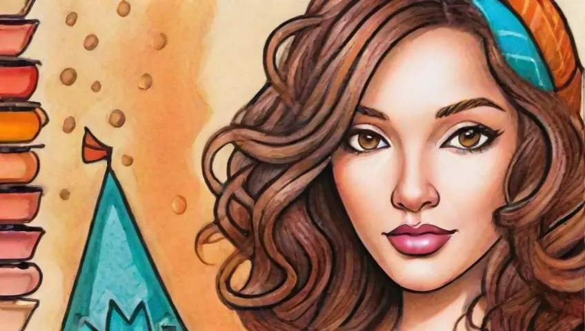 Una ilustración vibrante y detallada resalta una figura famosa en un entorno amigable