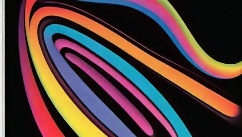 Colores vibrantes y contrastes crean profundidad y movimiento en un diseño que evoca tecnología y conectividad