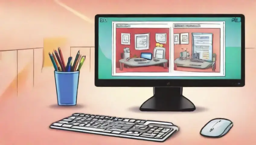 Un monitor de computadora con líneas audaces