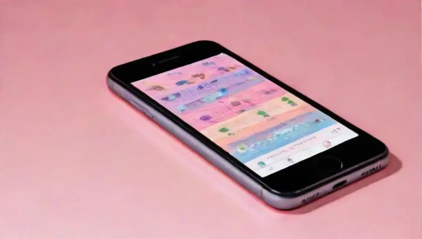 Diseño minimalista de un smartphone con líneas bold, sombras suaves y colores vibrantes