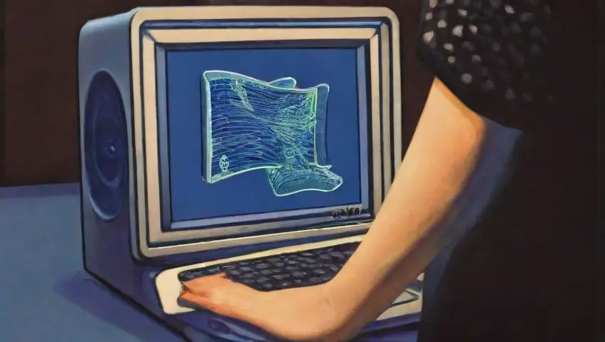 Una composición visual que evoca la complejidad y control de las interacciones sociales en una pantalla de computadora