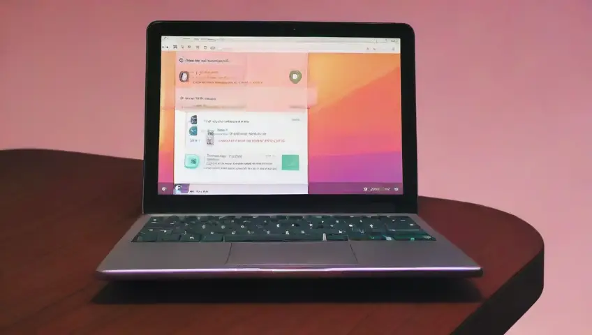 Esquema detallado de un laptop con colores vibrantes y texturas intricadas